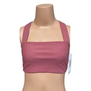 Rhone Ripple Bra Sz M New $57 Runs Small Fits Sz S Hibiscus Pink Removable Pads